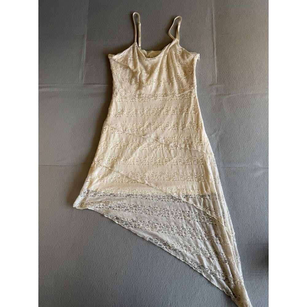 Rebellion Ivory Lace Hi-Low Slip Dress Spaghetti Straps Lined Zip XL